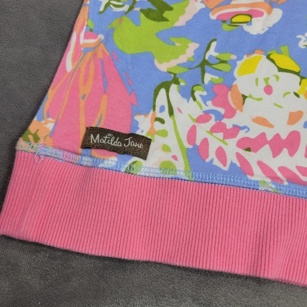 Matilda Jane Girls‎ Floral Ruffle Short Sleeve Top Blue Pink Size 8 29141T